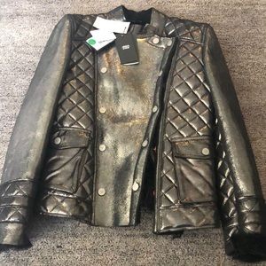 Armani Jr. leather jacket w/ furr